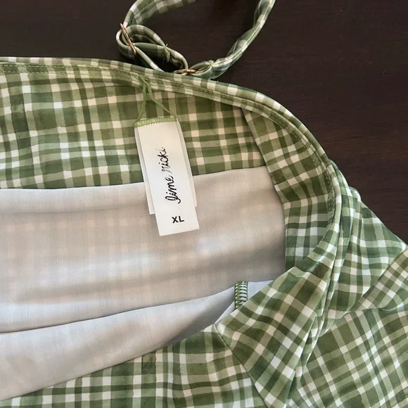 Green gingham Lime Ricki swimsuit - Picture 4 of 6